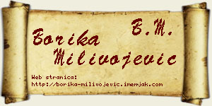 Borika Milivojević vizit kartica